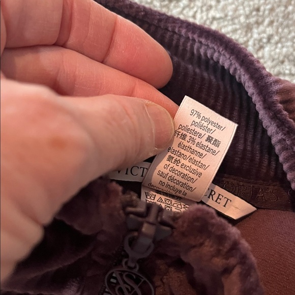 Victoria's Secret Purple Ribbed Velour Zip Crop Jacket Size Medium - Picture 8 of 10